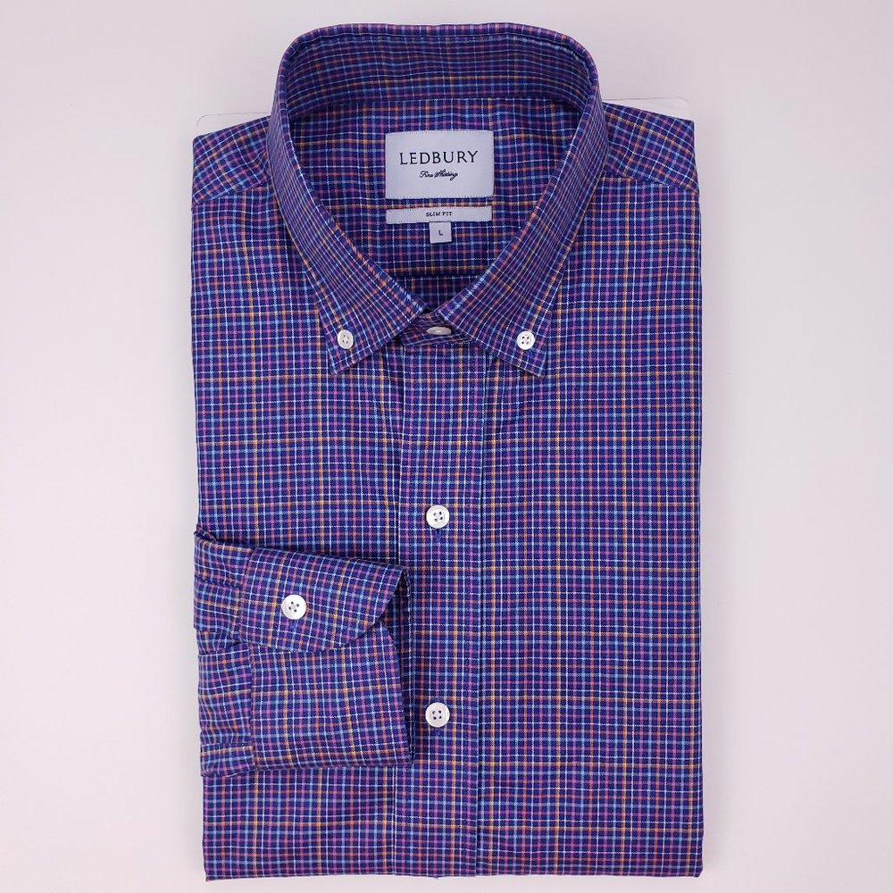 Slim Fit Ledbury Shirt Large Multicolor Blue Purpl